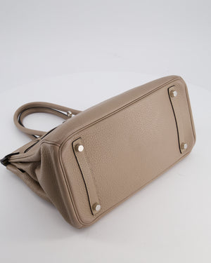 *FIRE PRICE* Hermès Birkin 30 Retourne Bag in Gris Tourterelle Clemence Leather with Palladium Hardware
