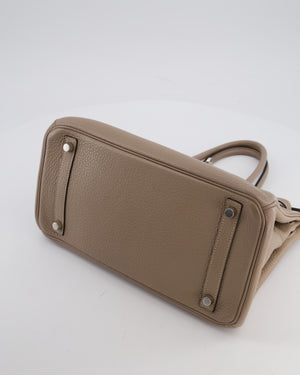 *FIRE PRICE* Hermès Birkin 30 Retourne Bag in Gris Tourterelle Clemence Leather with Palladium Hardware