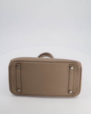 *FIRE PRICE* Hermès Birkin 30 Retourne Bag in Gris Tourterelle Clemence Leather with Palladium Hardware