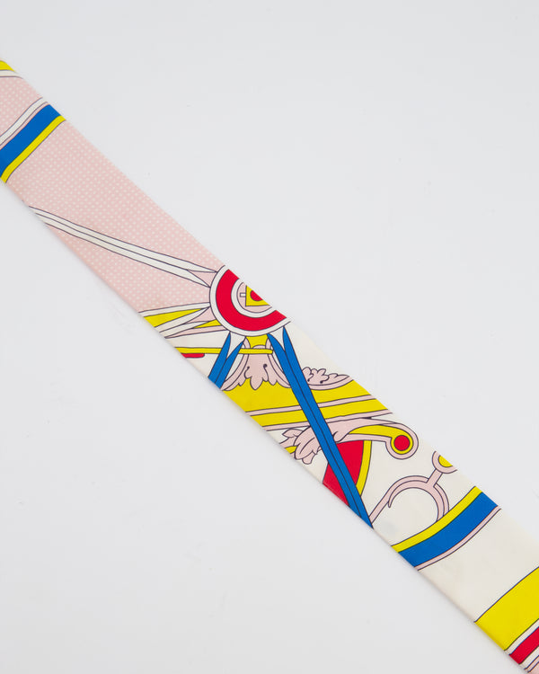 Hermès Au Grand Palais 2019 White, Pink, Red, Yellow & Blue Twilly