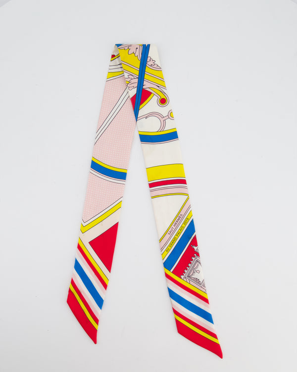 Hermès Au Grand Palais 2019 White, Pink, Red, Yellow & Blue Twilly