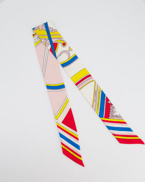 Hermès Au Grand Palais 2019 White, Pink, Red, Yellow & Blue Twilly
