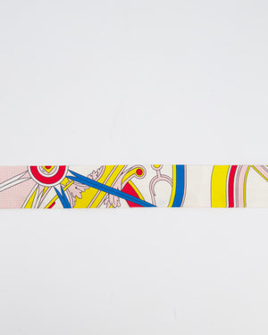 Hermès Au Grand Palais 2019 White, Pink, Red, Yellow & Blue Twilly