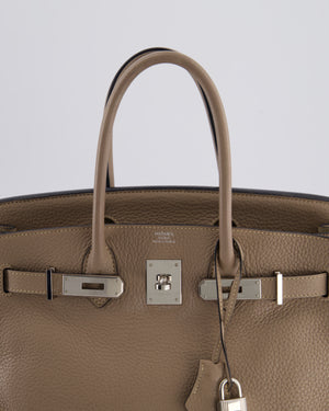*FIRE PRICE* Hermès Birkin 30 Retourne Bag in Gris Tourterelle Clemence Leather with Palladium Hardware
