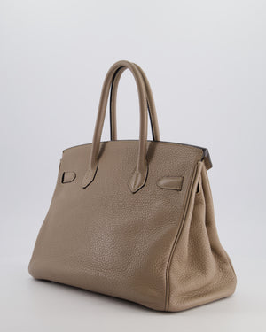*FIRE PRICE* Hermès Birkin 30 Retourne Bag in Gris Tourterelle Clemence Leather with Palladium Hardware