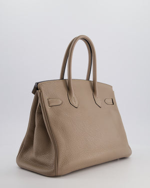 *FIRE PRICE* Hermès Birkin 30 Retourne Bag in Gris Tourterelle Clemence Leather with Palladium Hardware