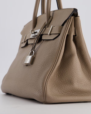 *FIRE PRICE* Hermès Birkin 30 Retourne Bag in Gris Tourterelle Clemence Leather with Palladium Hardware