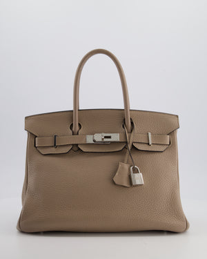 *FIRE PRICE* Hermès Birkin 30 Retourne Bag in Gris Tourterelle Clemence Leather with Palladium Hardware
