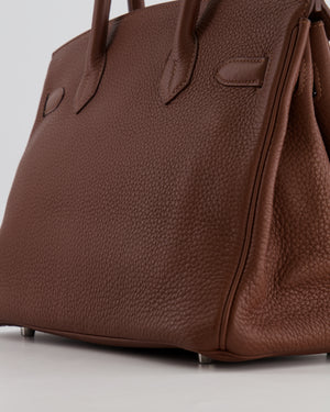 Hermès Birkin 30 Retourne Bag in Havane Clemence Leather with Palladium Hardware
