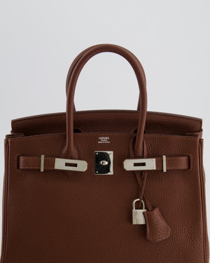 Hermès Birkin 30 Retourne Bag in Havane Clemence Leather with Palladium Hardware