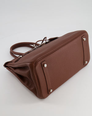 Hermès Birkin 30 Retourne Bag in Havane Clemence Leather with Palladium Hardware