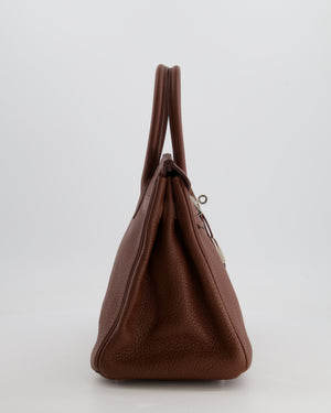 Hermès Birkin 30 Retourne Bag in Havane Clemence Leather with Palladium Hardware