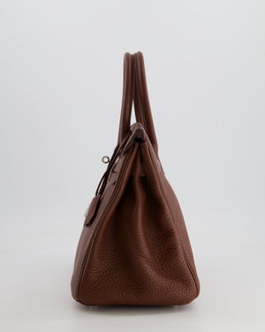 Hermès Birkin 30 Retourne Bag in Havane Clemence Leather with Palladium Hardware