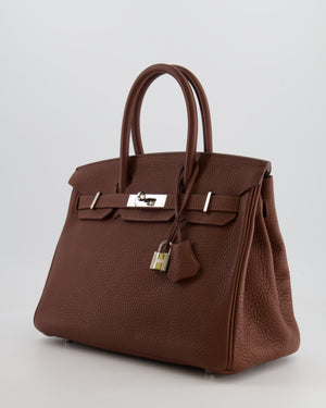 Hermès Birkin 30 Retourne Bag in Havane Clemence Leather with Palladium Hardware