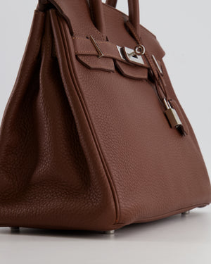 Hermès Birkin 30 Retourne Bag in Havane Clemence Leather with Palladium Hardware