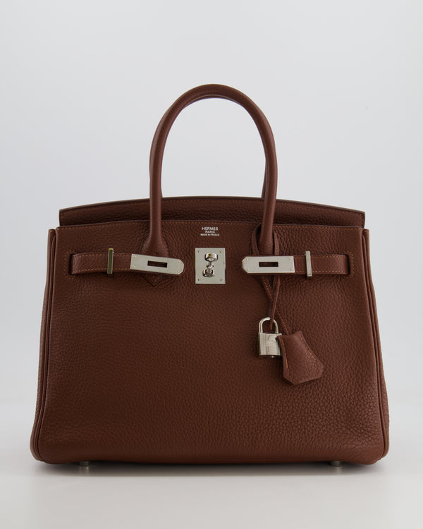 Hermès Birkin 30 Retourne Bag in Havane Clemence Leather with Palladium Hardware
