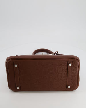 Hermès Birkin 30 Retourne Bag in Havane Clemence Leather with Palladium Hardware