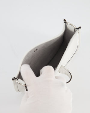 Hermès Mini Evelyne Bag in New White Clemence Leather with Palladium Hardware