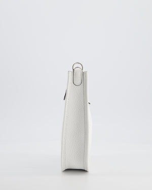 Hermès Mini Evelyne Bag in New White Clemence Leather with Palladium Hardware