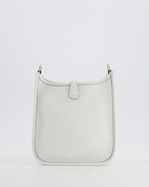 Hermès Mini Evelyne Bag in New White Clemence Leather with Palladium Hardware
