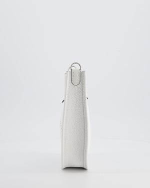 Hermès Mini Evelyne Bag in New White Clemence Leather with Palladium Hardware