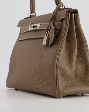 Hermès Kelly 28 Retourne Bag in Etoupe Togo Leather with Palladium Hardware