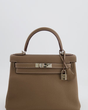 Hermès Kelly 28 Retourne Bag in Etoupe Togo Leather with Palladium Hardware