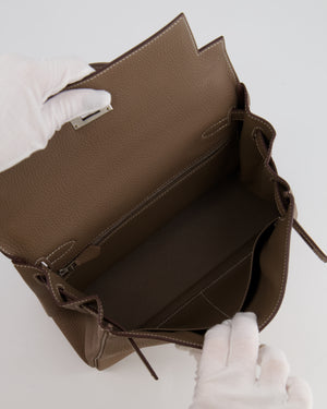 Hermès Kelly 28 Retourne Bag in Etoupe Togo Leather with Palladium Hardware