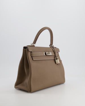Hermès Kelly 28 Retourne Bag in Etoupe Togo Leather with Palladium Hardware