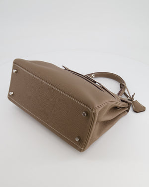 Hermès Kelly 28 Retourne Bag in Etoupe Togo Leather with Palladium Hardware