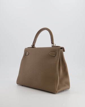 Hermès Kelly 28 Retourne Bag in Etoupe Togo Leather with Palladium Hardware