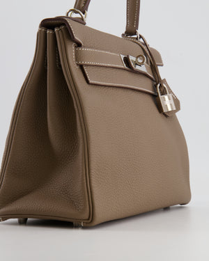 Hermès Kelly 28 Retourne Bag in Etoupe Togo Leather with Palladium Hardware