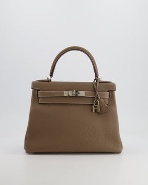 Hermès Kelly 28 Retourne Bag in Etoupe Togo Leather with Palladium Hardware