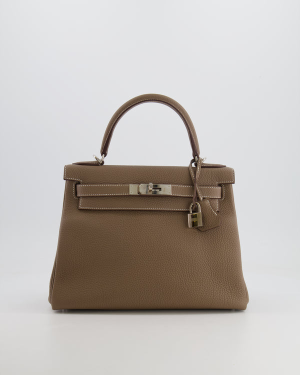 Hermès Kelly 28 Retourne Bag in Etoupe Togo Leather with Palladium Hardware