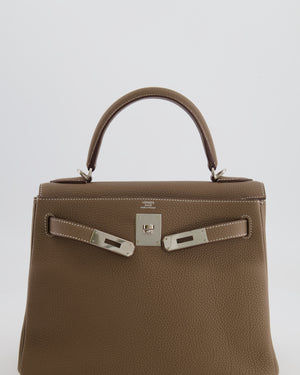 Hermès Kelly 28 Retourne Bag in Etoupe Togo Leather with Palladium Hardware