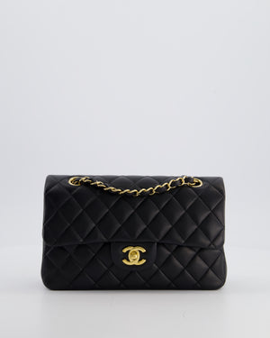 Chanel Black Small Classic Double Flap Bag in Lambskin Leather with Gold Hardware