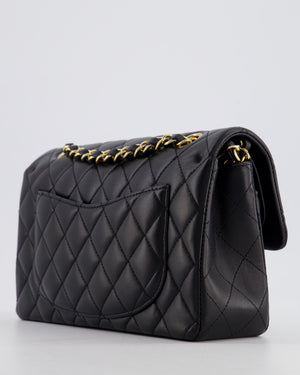 Chanel Black Small Classic Double Flap Bag in Lambskin Leather with Gold Hardware