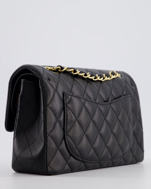 Chanel Black Small Classic Double Flap Bag in Lambskin Leather with Gold Hardware