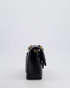 Chanel Black Small Classic Double Flap Bag in Lambskin Leather with Gold Hardware