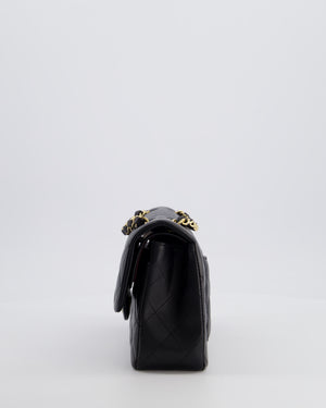 Chanel Black Small Classic Double Flap Bag in Lambskin Leather with Gold Hardware