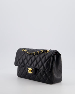 Chanel Black Small Classic Double Flap Bag in Lambskin Leather with Gold Hardware