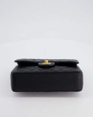 Chanel Black Small Classic Double Flap Bag in Lambskin Leather with Gold Hardware