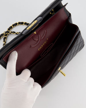 Chanel Black Small Classic Double Flap Bag in Lambskin Leather with Gold Hardware