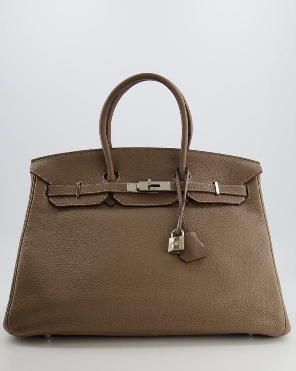 Hermès Birkin 35 Bag in Etoupe Togo Leather with Palladium Hardware