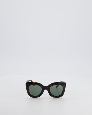 Céline Marta Sunglasses in Dark Brown Acetate with Gold Logo Detail