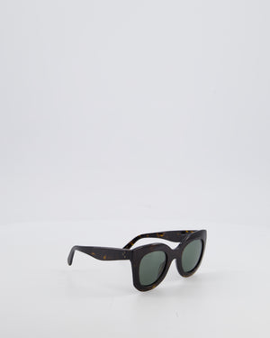 Céline Marta Sunglasses in Dark Brown Acetate with Gold Logo Detail