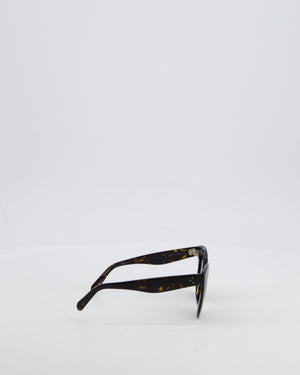 Céline Marta Sunglasses in Dark Brown Acetate with Gold Logo Detail