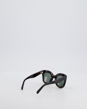 Céline Marta Sunglasses in Dark Brown Acetate with Gold Logo Detail