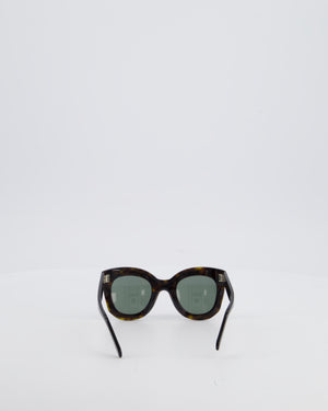 Céline Marta Sunglasses in Dark Brown Acetate with Gold Logo Detail
