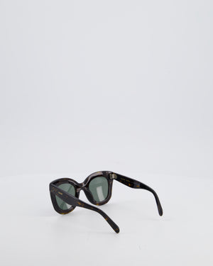 Céline Marta Sunglasses in Dark Brown Acetate with Gold Logo Detail